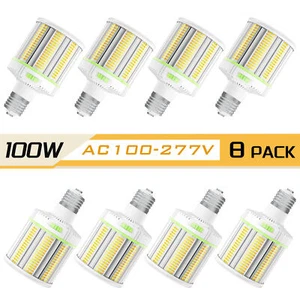 8 Pack LED Corn Light 100W Warehouse Workshop High Bay Bulbs Adjustable CCT E39 - Picture 1 of 14