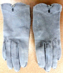 SELTEN 1940er Jahre Kleid dunkelblau mit kleiner Schleife Glendoe Handschuhe Größe 6 1/2" - Bild 1 von 10