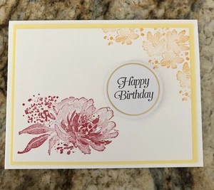 Birthday Card Set Of 4 Stampin Up Flowing Flowers - Picture 1 of 2