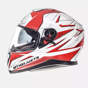 MT Thunder 3 SV Effect DVS Sports Motorcycle Helmet White/Red - XS - Picture 1 of 4