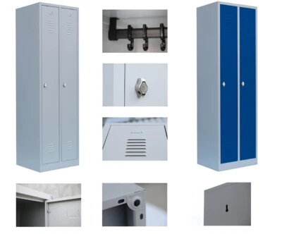 2er Umkleideschrank Spind Umkleidespind Garderobenschrank Spint kompl. montiert - Bild 1 von 2