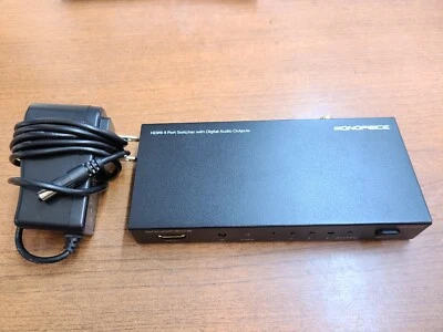 MONOPRICE HDX-401TA HDMI 4 PORT SWITCHER WITH DIGITAL AUDIO OUTPUTS & AC ADAPTER - Image 1 of 3