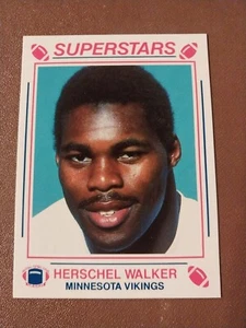 1990 HERSCHEL WALKER SUPERSTARS NFL KARTE DALLAS COWBOYS GEORGIA VIKINGS EAGLES - Bild 1 von 2