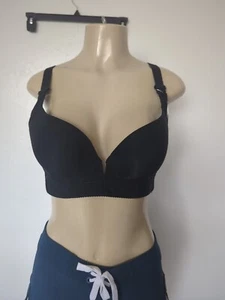 SOLODORO Push Up Bra Plus Size Bra Back Fat Coverage Underwire BLACK 38B - Picture 1 of 6