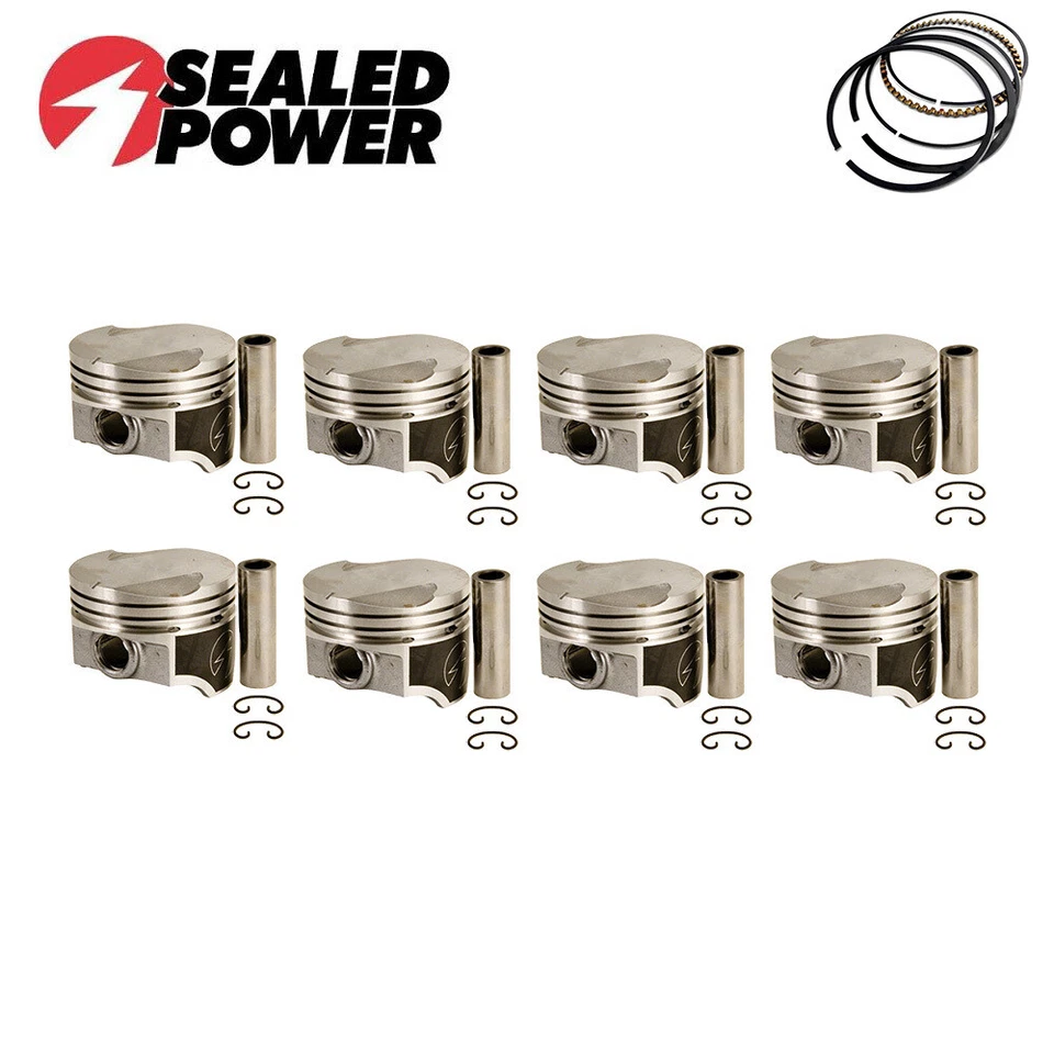 Flat Top Piston & Ring Set 020" FOR Ford Falcon Mustang 302 351 Cleveland V8 - Image 1 of 1