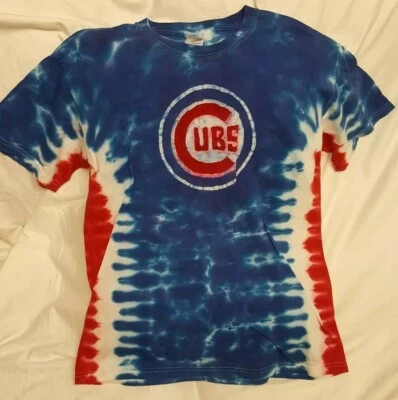 Chicago Cubs галстук краситель футболка размер средний, красный белый синий Gildan - Изображение 1 из 4