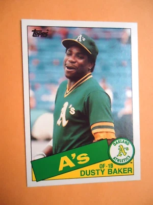 Dusty Baker - 1985 Topps Traded Baseball card #4T - Oakland A's -outfield - Image 1 of 2