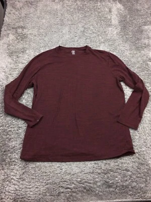 Camisa Athletic Works Para Hombre Talla XL Roja Oscura Negra Jaspeada Manga Larga Foto 1 de 4