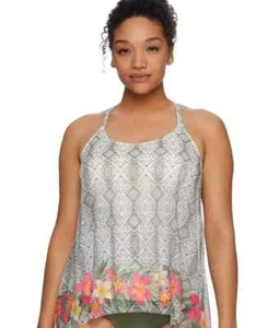 Coco Reef Womens Monaco Mesh Layer Underwire Tankini Top Multi Size 34D NWT - Picture 1 of 3