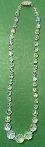 Vintage oder Antik Aurora Borealis Glas Kristall Halskette Strass Verschluss 44 cm - Bild 1 von 8