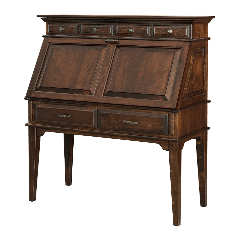 Escritorio Amish tradicional secretaria tapa elevadora ranuras para letras madera maciza EE. UU. Foto 1 de 4