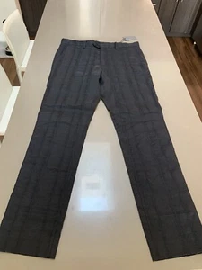 $448 John Varvatos Collection Striped Essex Pant Black 50 40 - Picture 1 of 5