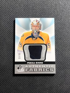 2012-13 UPPER DECK SP GAME USED PEKKA RINNE AUTHENTIC FABRICS PATCH #ed 13/35