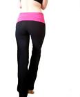 New Yoga Pants Womens Athletic Foldover Stretch Gym Casual Comfy Lounge S-M-L