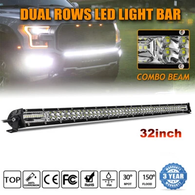 Barra de luz LED súper delgada de 32 pulgadas 2000 W camión todoterreno punto de inundación combo haz PK 30" Foto 1 de 4