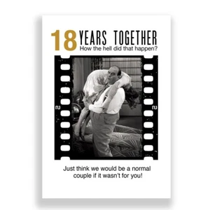 18th ANNIVERSARY CARD | 18 YEARS ANNIVERSARY CARD | FUNNY ANNIVERSARY CARD - Picture 1 of 2