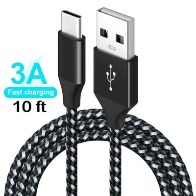 Braided USB C Type-C Fast Charging Data SYNC Charger Cable Cord 3/6/10FT - Image 1 of 4