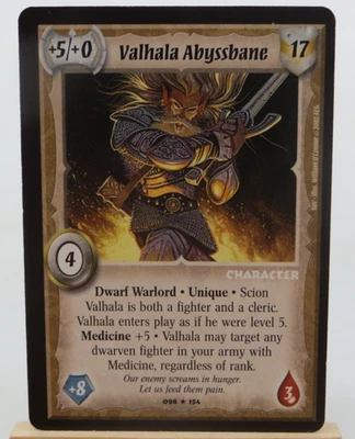 WARLORD Saga of the Storm CCG Dwarf Character Card VALHALA ABYSSBANE 098/154 - Image 1 of 2
