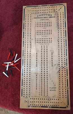Vintage Century Continuous Track Cribbage Board Wood  - Image 1 of 4