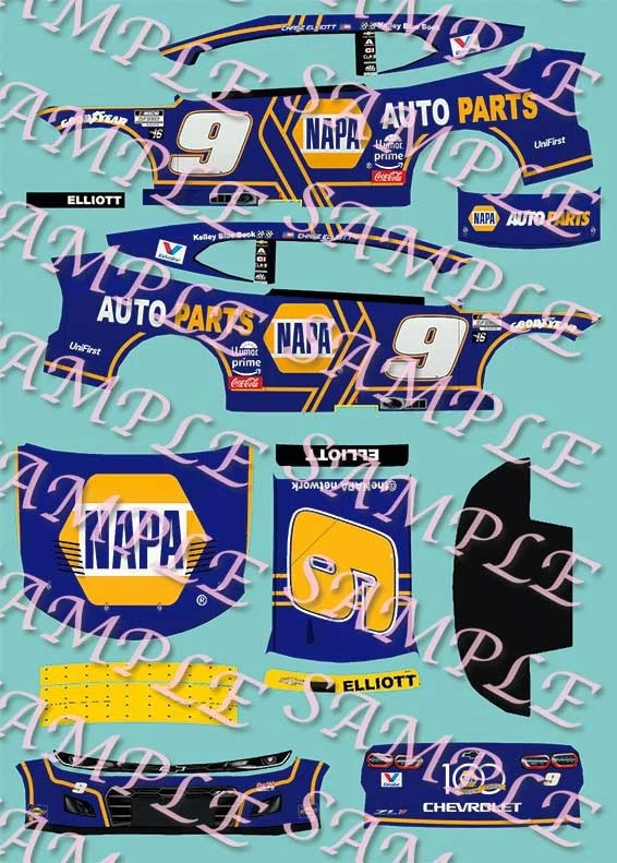 2025 Chase Elliott Napa Auto Parts Playoffs 1/64 Peel& Stick Decals - Image 1 of 1