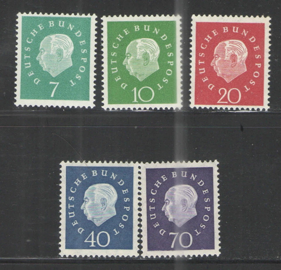 Germany - Deutsche Bundespost 1959 Sc# 793-797 MNH F/VF - Pres Heuss Issues - Image 1 of 1
