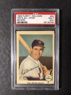Fleer Ted Williams 63 1959 PSA 7 oc; ¡enfoque nítido y color!! Foto 1 de 2