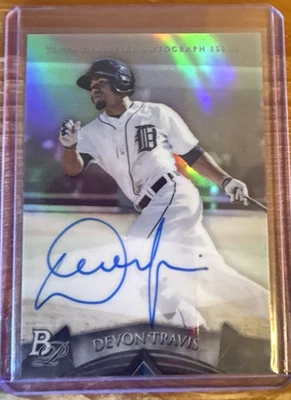 2014 Bowman Platinum Prospect Autographs #APDT Devon Travis Detroit Tigers - Image 1 of 2