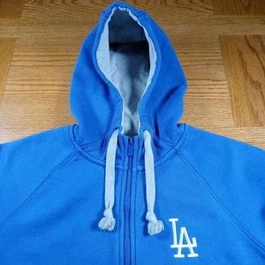 Los Angeles Dodgers Hoodie Large Womens Blue Antigua Brand Full Zip High Neck - Picture 1 of 16