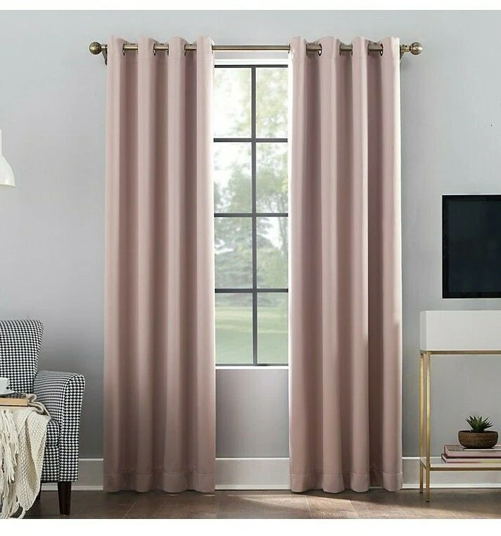Sun Zero Oslo Curtain Panel 52"x84" Blush Pink FedEx 2day