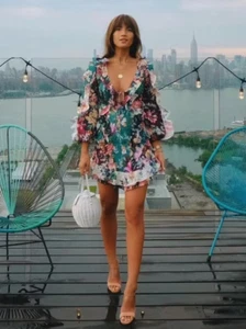 ZIMMERMANN Dress Allia Spliced Mini SIZE 0 / AU 8 / US 4 Summer Party - Picture 1 of 15
