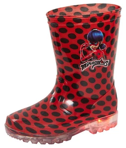 Miraculous Ladybug Girls Light Up Wellington Boots Kids Flashing Snow Wellies - Picture 1 of 60