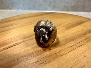Navajo Ring Sterlingsilber Wolf Größe 10,5 - Bild 1 von 15