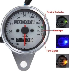 Motorcycle LED Tachometer Speedometer Stainless Steel Shell 13K RPM Shift Meter - Picture 1 of 12