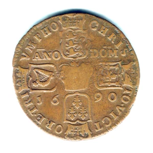 Ireland - Gunmoney. 1690 - James 11, Crown.. Type-3.. Fine+ - Picture 1 of 2