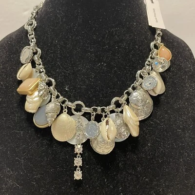 Nuevo con etiquetas Collar Madreperla Casa Blanca Mercado Negro Tono Plateado Concha Marina Foto 1 de 4