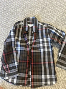 Burberry Boy's Plaid Button Front Shirt Green Gray Size 5 Barely Used - Picture 1 of 8