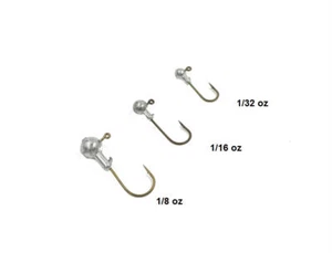 Lures Pro 50PCs 1/8 oz 1/16 oz 1/32 3/16 1/4 oz Original Unpainted Lead Jigheads - Picture 1 of 1