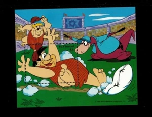 St. Vincent 1990 - Flintstones - Baseball - Souvenir Stamp Sheet Scott #1474 MNH - Picture 1 of 1