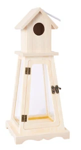 Faro de madera VBS Stromlight 36 cm de altura manualidades pintura decoración - Imagen 1 de 5
