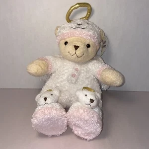 NWT The Cuddle Factory Christmas Pajama Buddy Angel Plush Bear 13” White / Pink - Picture 1 of 9