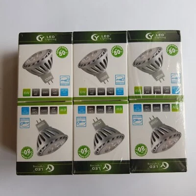 CY LED Lighting Light Bulb Lamps 6pk MR16-6w 600 Lumens Warm White 3000K New - Image 1 of 4