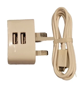 Genuine Motorola Dual Two Port USB Mains Charger with Micro USB Cable - Picture 1 of 2