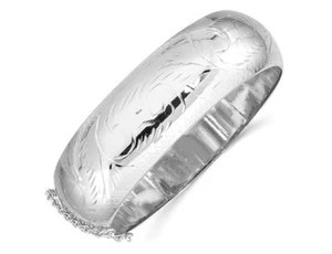 Hinged Bangle in Sterling Silver (20.0mm) - Picture 1 of 4