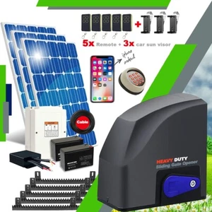 RITROX FARM Full Solar Powered Sliding Gate Motor/Opener For 5m Gates Bluetooth - Picture 1 of 13
