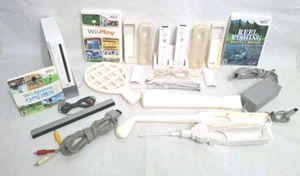 Nintendo Wii Sports Console Bundle Controllers Video Games Fishing Baseball Golf - Picture 1 of 24
