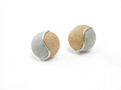 ORECCHINI CORBULA BOTTONE BICOLORE FILIGRANA SARDA  ARGENTO GIOIELLI SARDI DONNA - Immagine 1 di 3