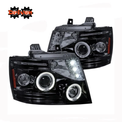 Faros proyectores ahumados halo LED DOT DRL para 07-13 Avalanche Tahoe Suburban Foto 1 de 4
