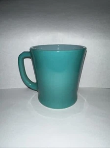 Fire King Coffee Mug D Handle Oven Ware Made in USA Teal Turquoise Vintage - Picture 1 of 4