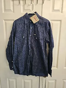 Camisa Vaquero Rafter C Perla A Presión Para Hombres M Manga Larga Azul Paisley Colección - Imagen 1 de 6