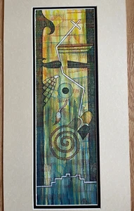  RICHARD LOMHINMA DAWAVENDEWA HOPI  Mixed Media Original "KACHINA FACE" PAINTING - Picture 1 of 6